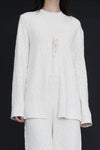 SWAYING/KNIT lace-up long-sleeved cardigan SW24SS1T74 white PS77